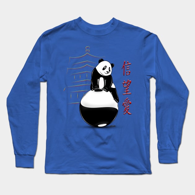 Panda Yin & Yang Long Sleeve T-Shirt by asaiphoto